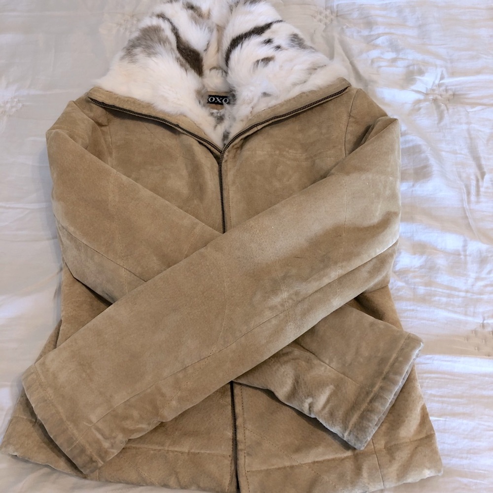 XOXO real fur and suede coat jacket